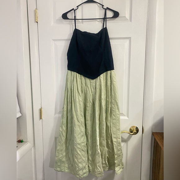 Free People Green/black corset Salvador balletcore chic romantic midi dress M - Picture 3 of 13